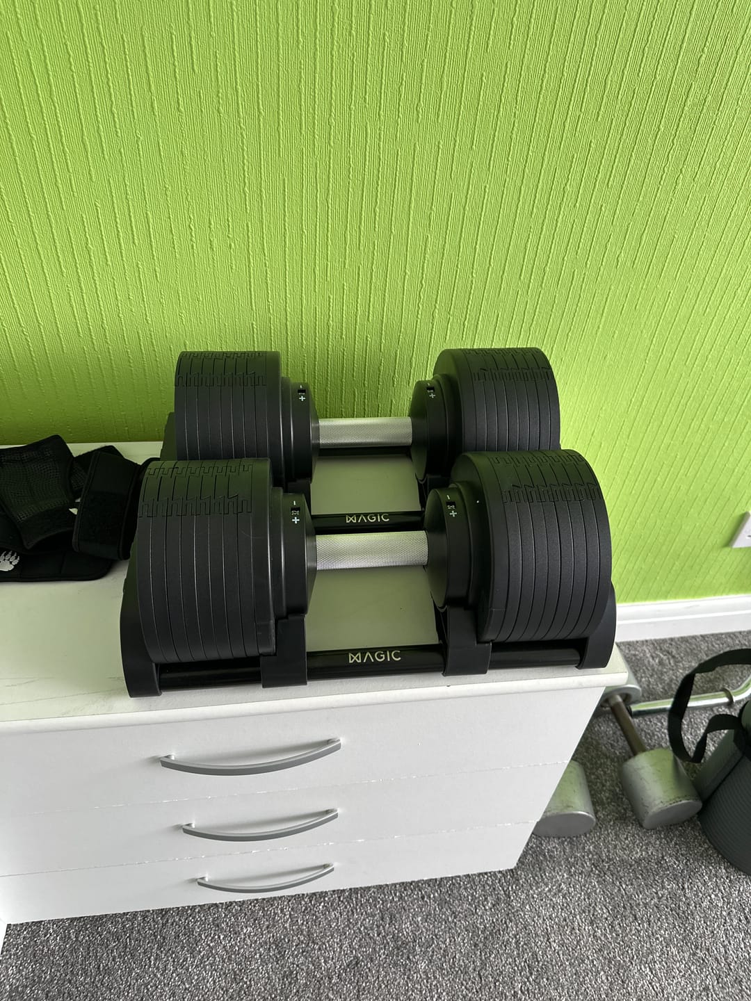 Customer photo review of The World's Smartest Adjustable Dumbbells (32kg Pair)