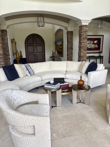 Customer photo review of Ivory and Beige Dots Pillow Cover