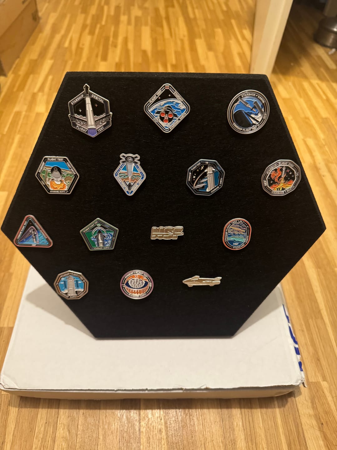 Customer photo review of SpaceX Starship Flight Pin Collection & Display Mount