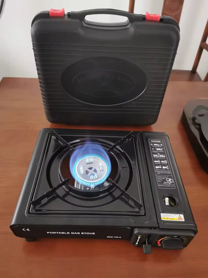 Customer photo review of Portable Gas Camping Stove 2500W with Spill Tray & Pot Stand