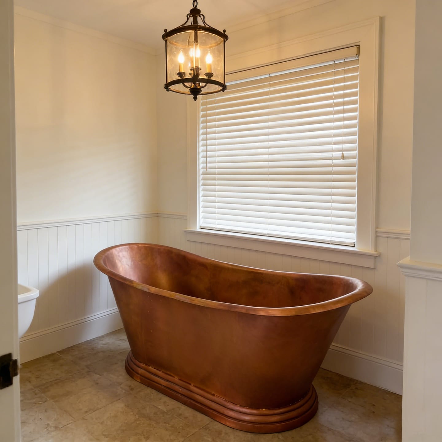 Customer photo review of Elite Double-Slipper Pedestal Copper Freestanding Bathtub ECP-13
