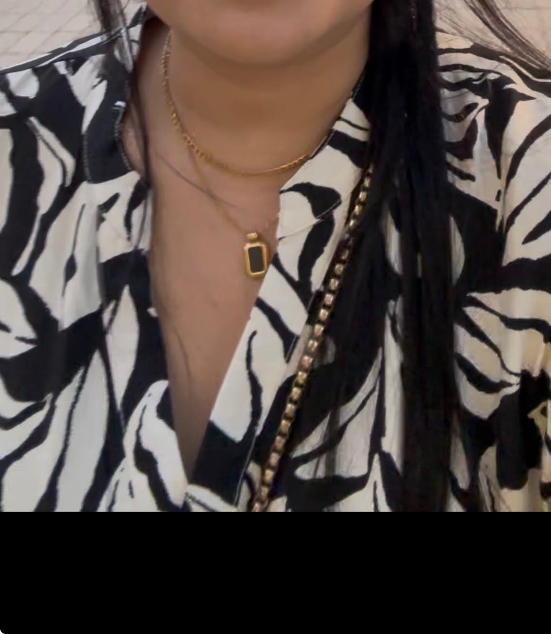 Customer photo review of Black Onyx Two Layer Necklace
