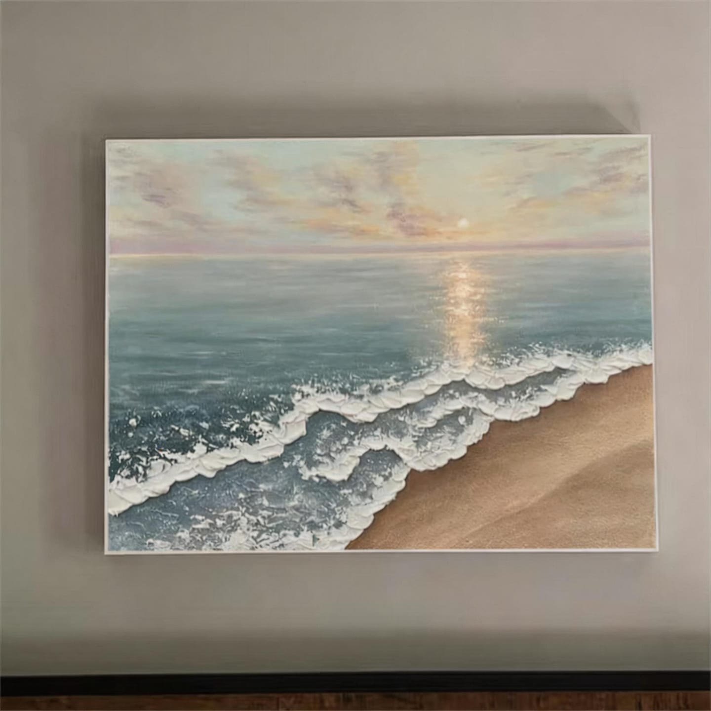 Customer photo review of Colorful Ocean And Sky Textured Painting Canvas #OS007