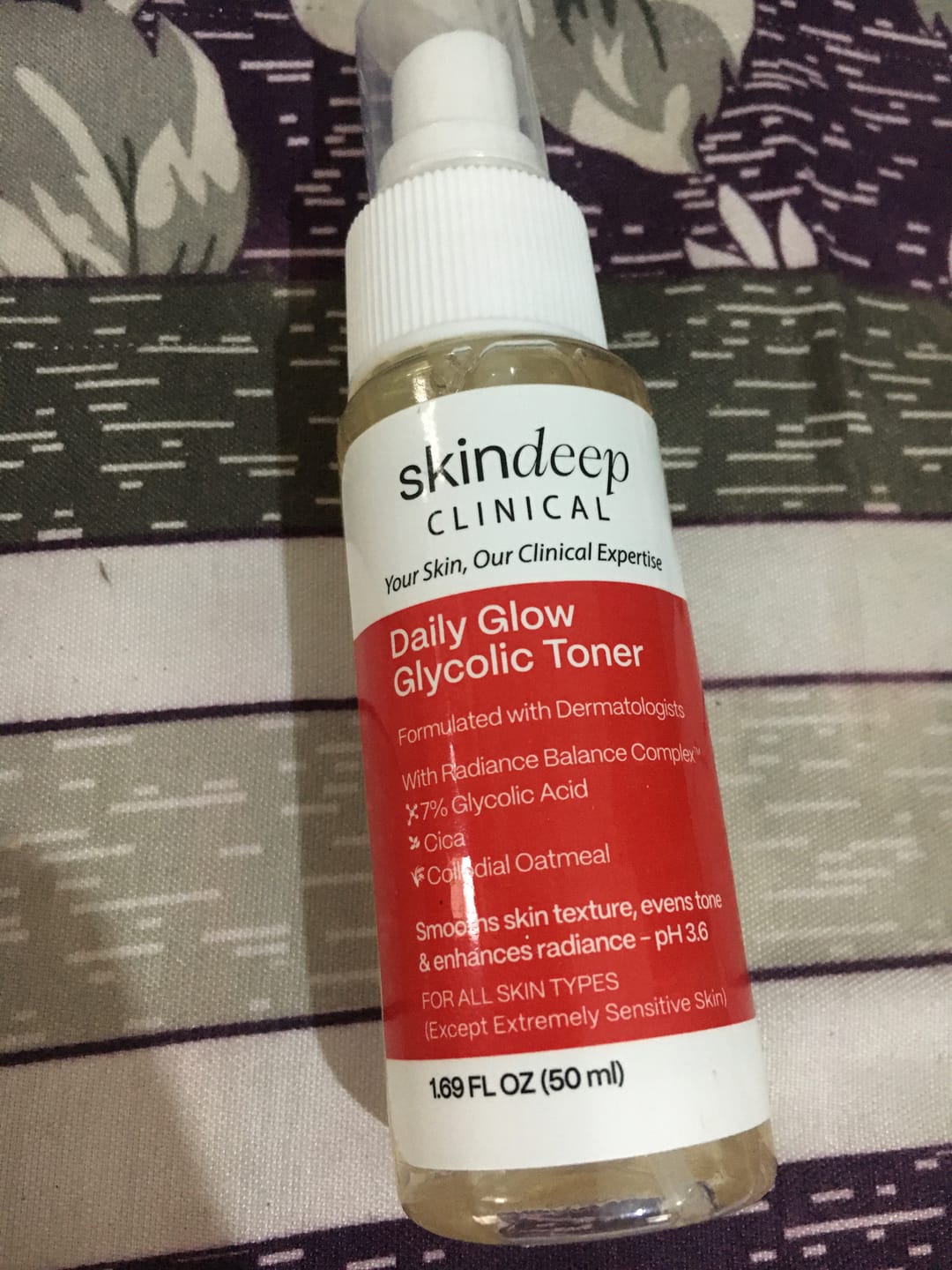 Customer photo review of Daily Glow Glycolic Toner