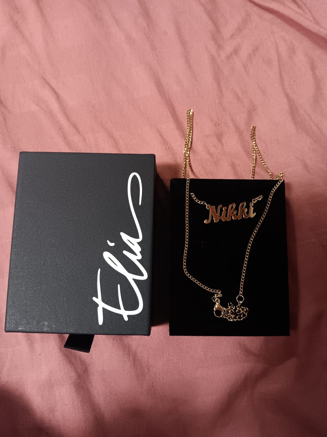 Customer photo review of Script-MT Name Necklace