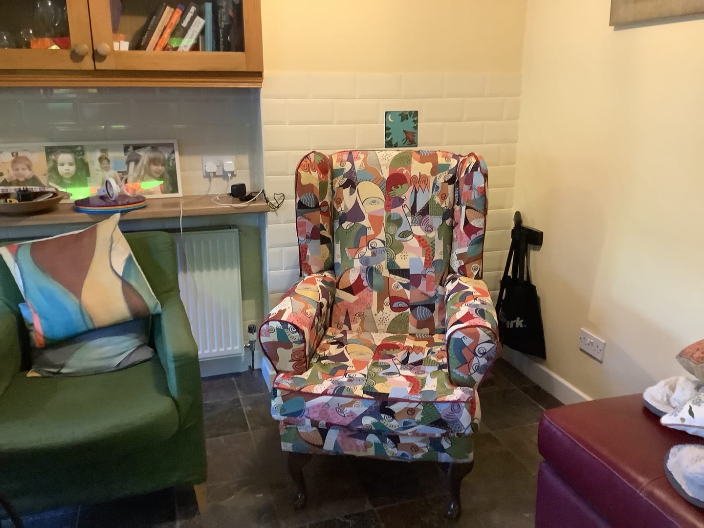 Customer photo review of Abstract Faces Tapestry Fabric