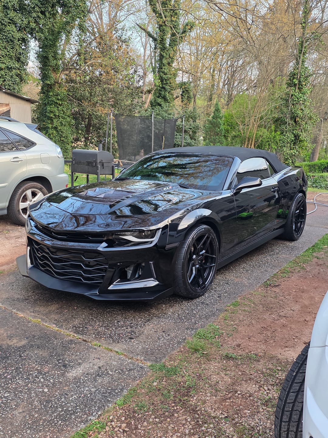 Customer photo review of 2010-2015 Chevy Camaro ZL1 Front Bumper Conversion 7pcs Full Kit Flat BLK Body Kit