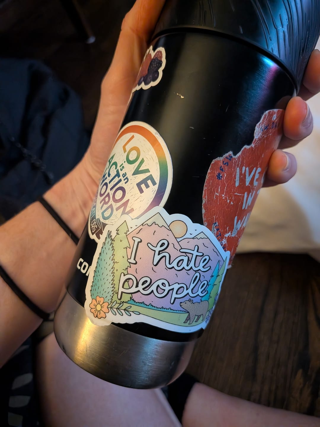 Customer photo review of I Hate People Nature Sticker