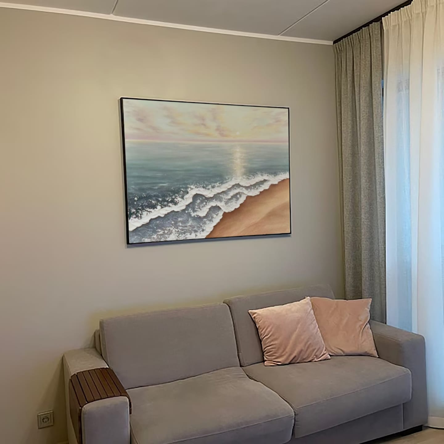 Customer photo review of Colorful Ocean And Sky Textured Painting Canvas #OS007