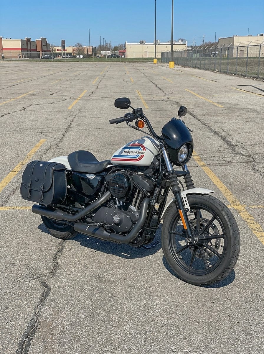Customer photo review of 30L - Ghost Large Shock Cutout Motorcycle Saddlebags For Harley Sportster 1200 Iron XL1200NS