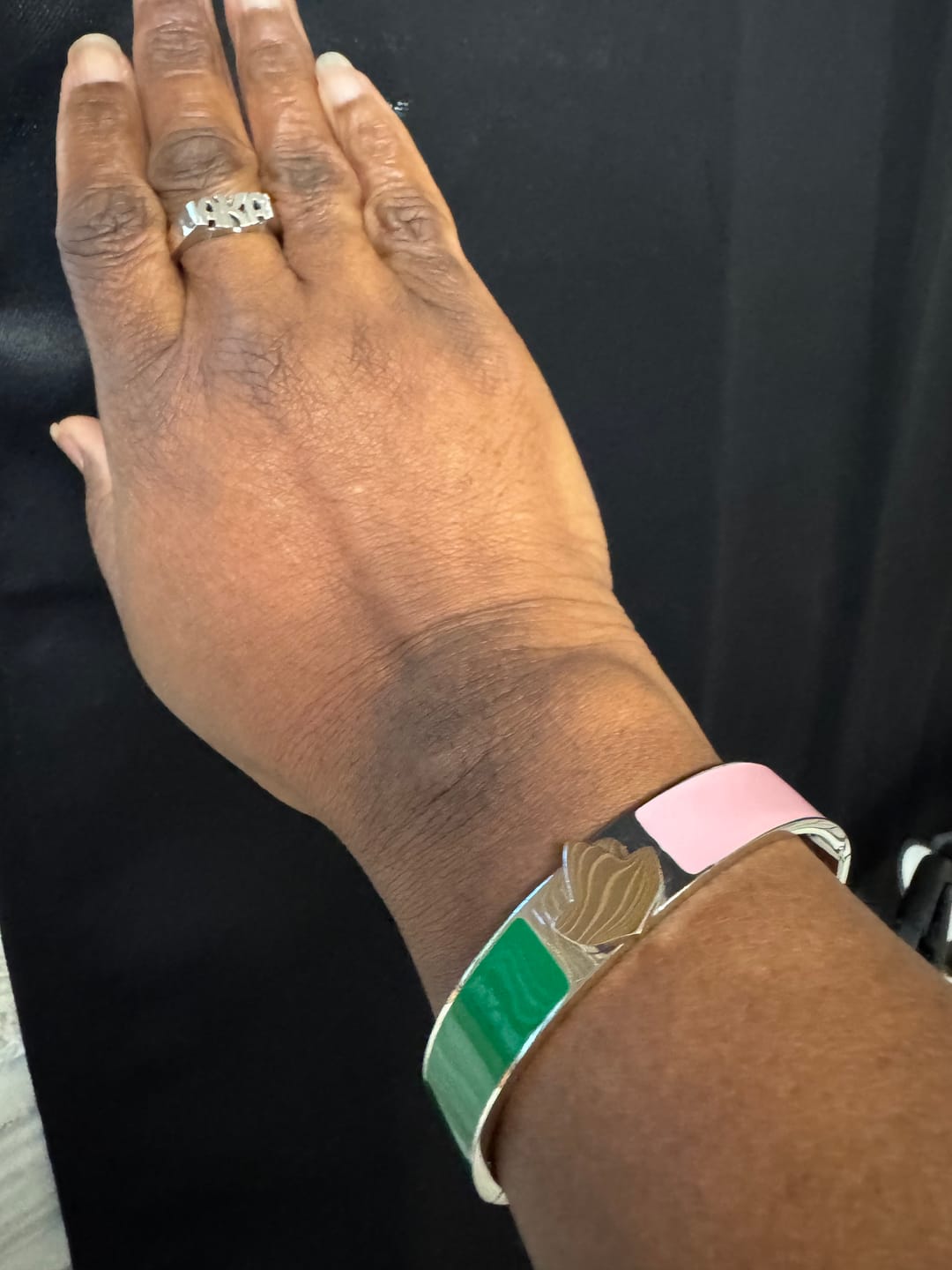 Customer photo review of Bahia Ivy Pink and Green Bracelet