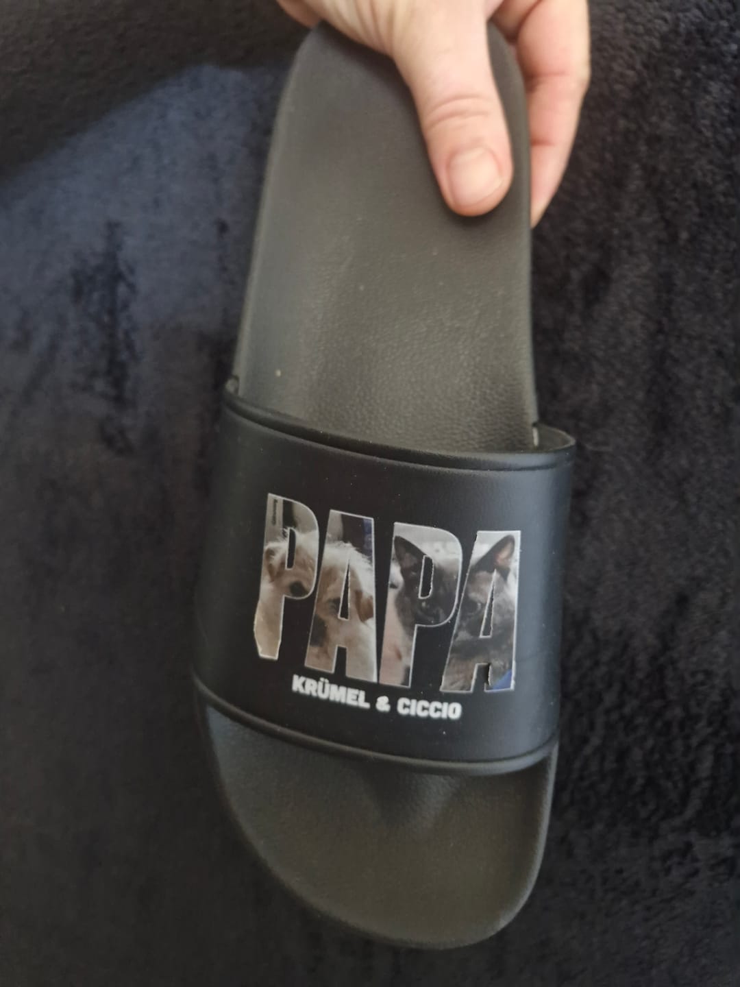 Customer photo review of Der Papa - Personalisierte Badeschlappen für Papa mit Fotoupload