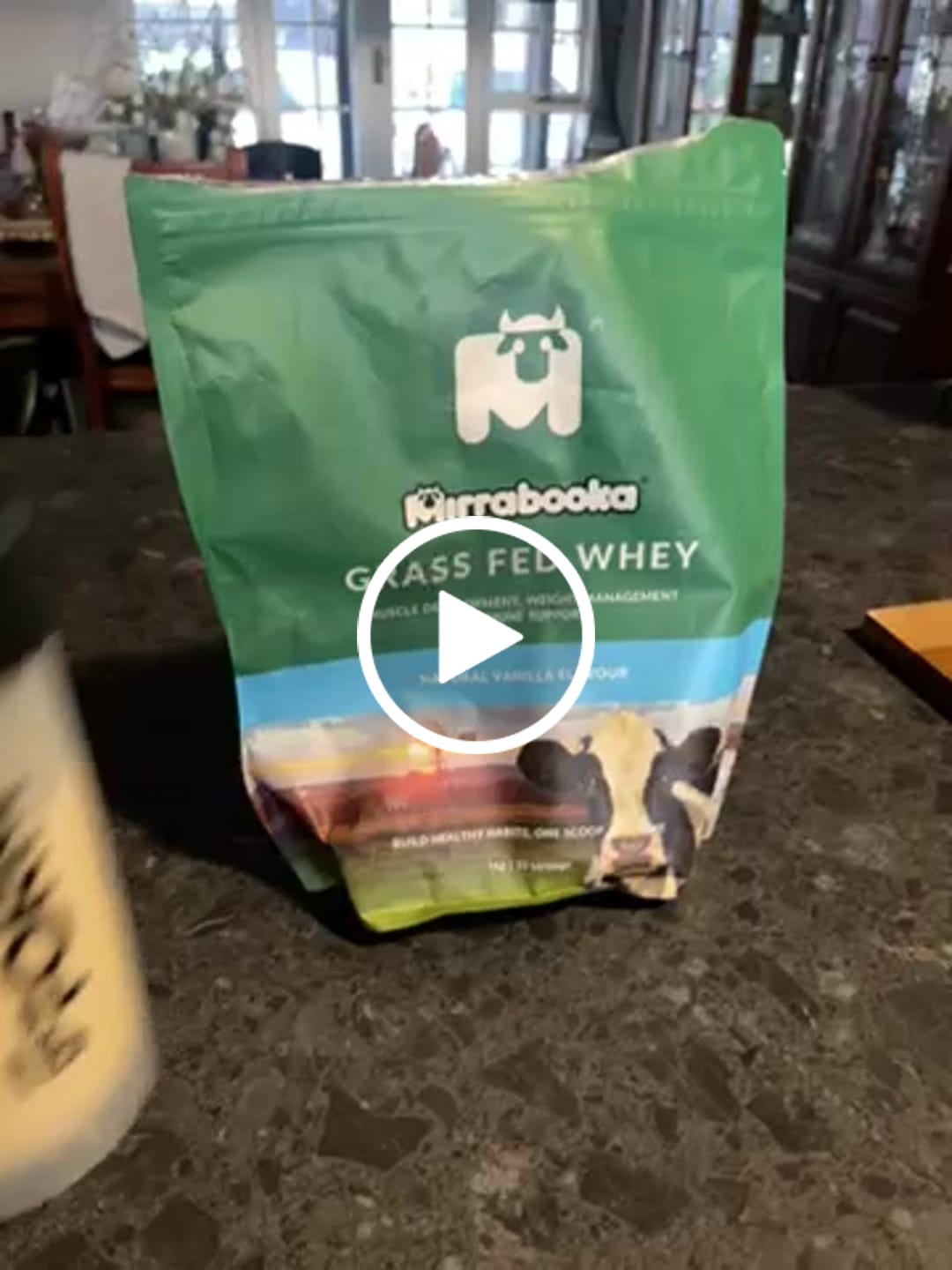 Customer video review of Grass Fed Whey Protein Vanilla 1kg (33 servings)