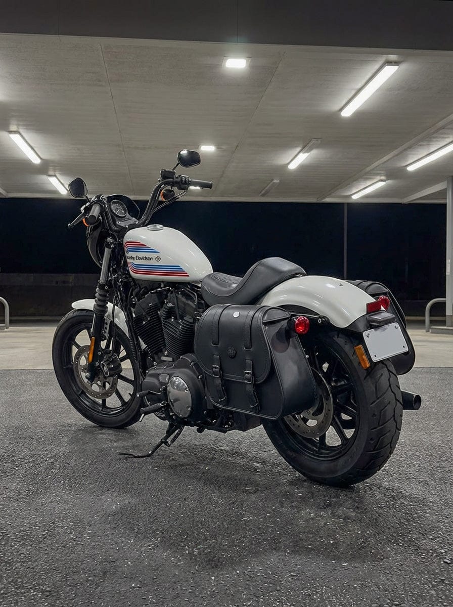 Customer photo review of 30L - Ghost Large Shock Cutout Motorcycle Saddlebags For Harley Sportster 1200 Iron XL1200NS