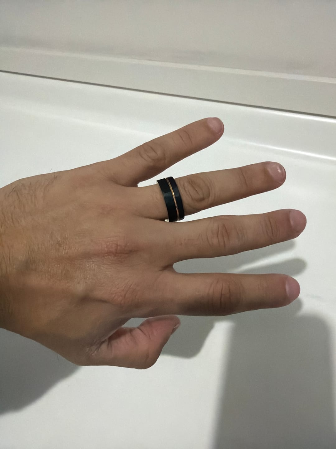 Customer photo review of Anillo Ember Carburo de Tungsteno