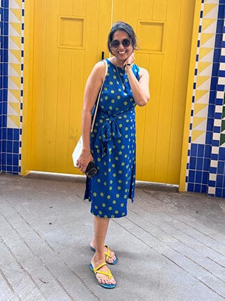 Customer photo review of Faith Sleeveless Midi Dress