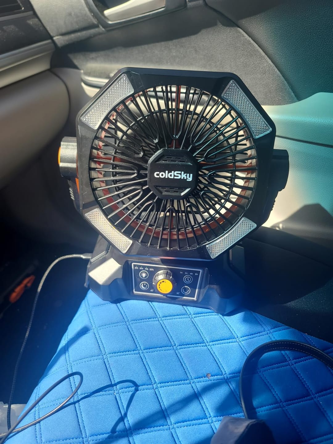 Customer photo review of 20000mAh Camping Fan with LED Lantern – 8-Speed Rechargeable Fan