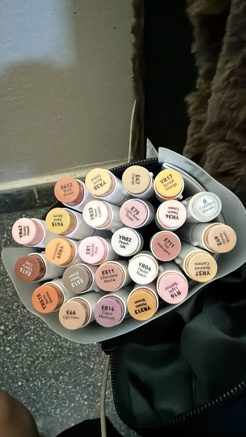 Customer photo review of Ohuhu Honolulu 24 Skin Tone Colors Dual Tips Portrait Alcohol Art Markers