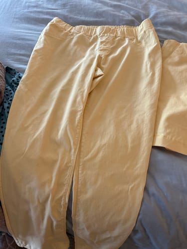 Customer photo review of Banana Yellow Denim Look Stretch Twill
