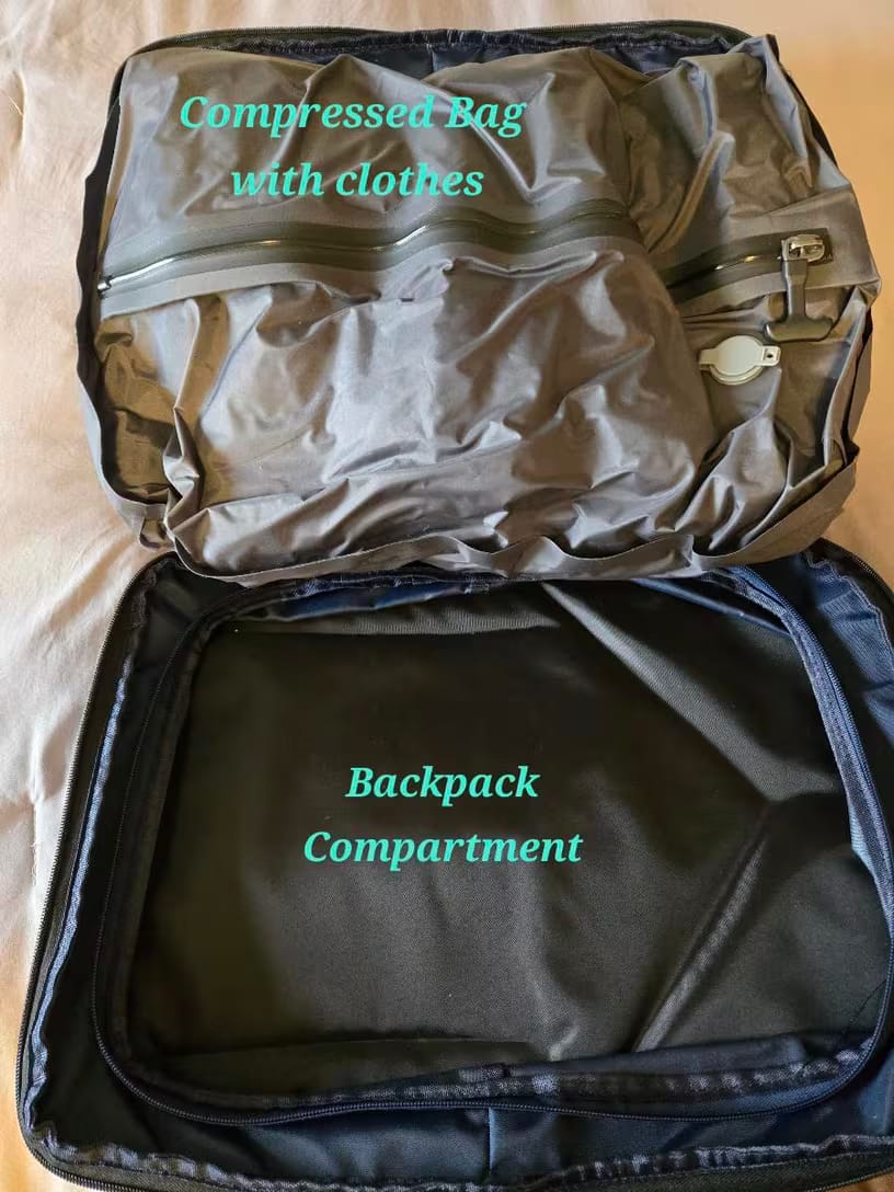 Customer photo review of Vacuum Compression Packing Bags – Travel & Storage Organizer