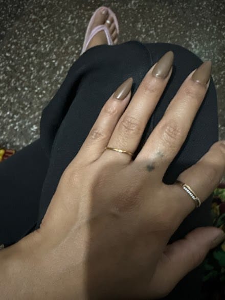 Customer photo review of Smooth Thin Stacking Ring