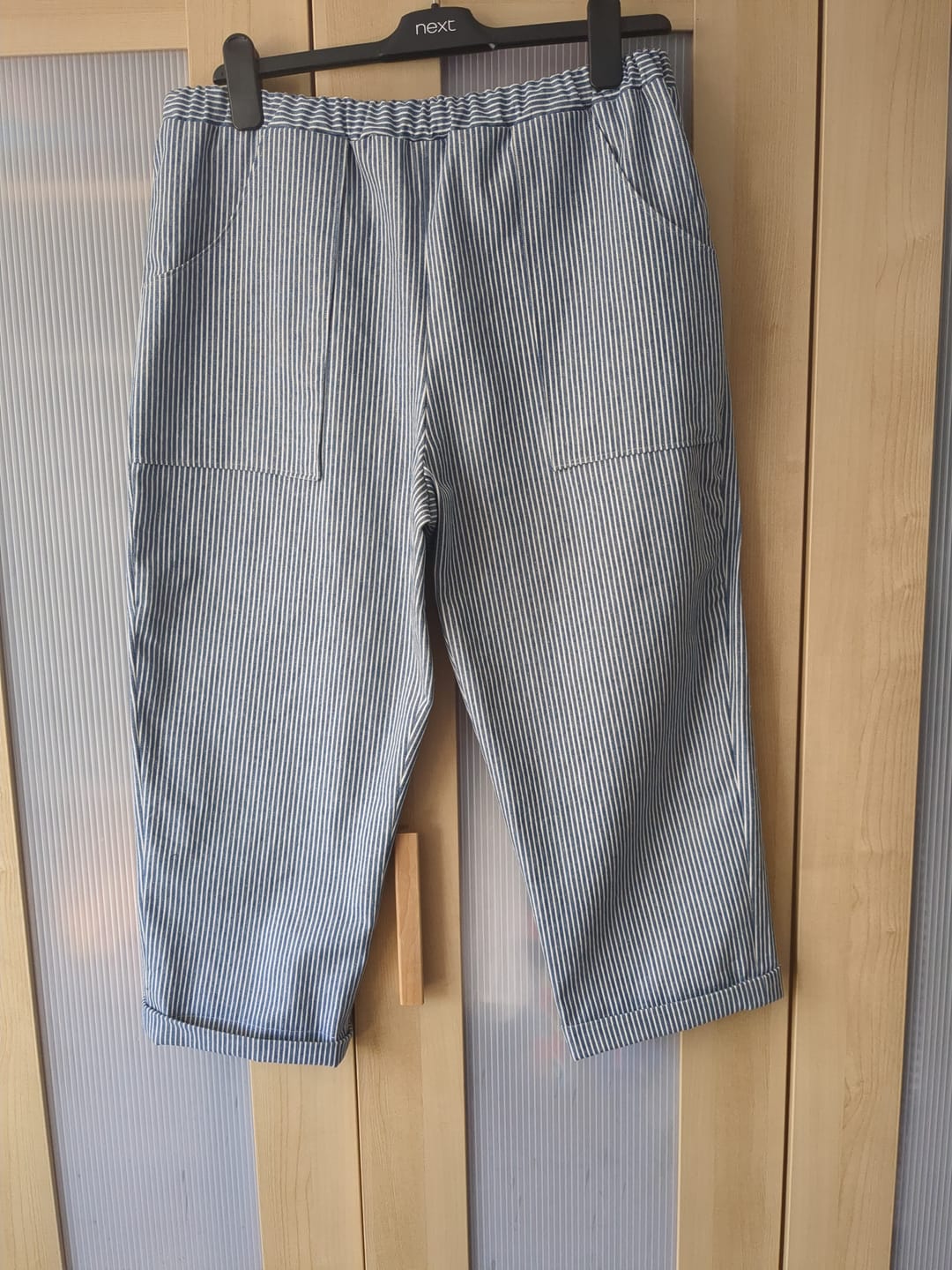 Customer photo review of Striped Yarn Dyed Washed Denim Fabric