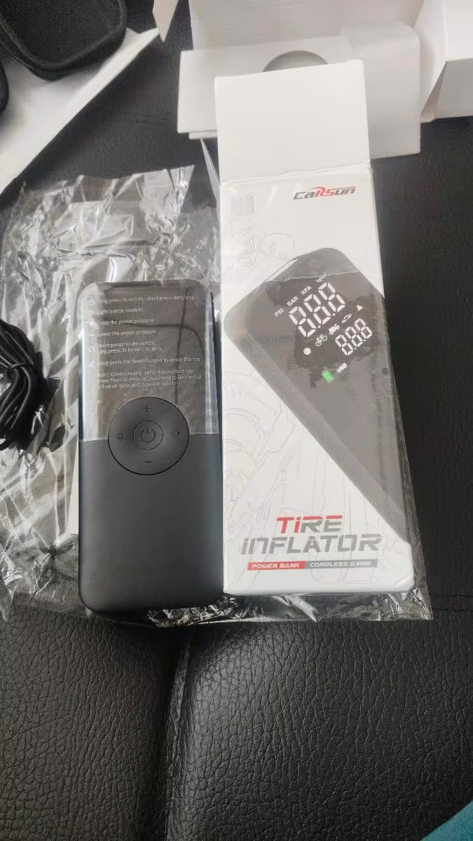 Customer photo review of Cordless Tire Inflator – Portable Digital Air Pump & Power Bank