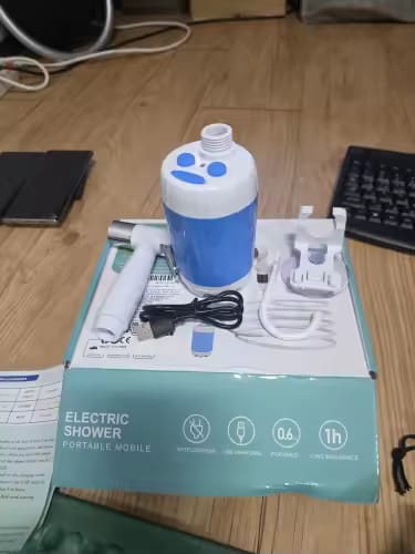 Customer photo review of Electric Camping Shower Pump – 5000mAh Rechargeable with Display