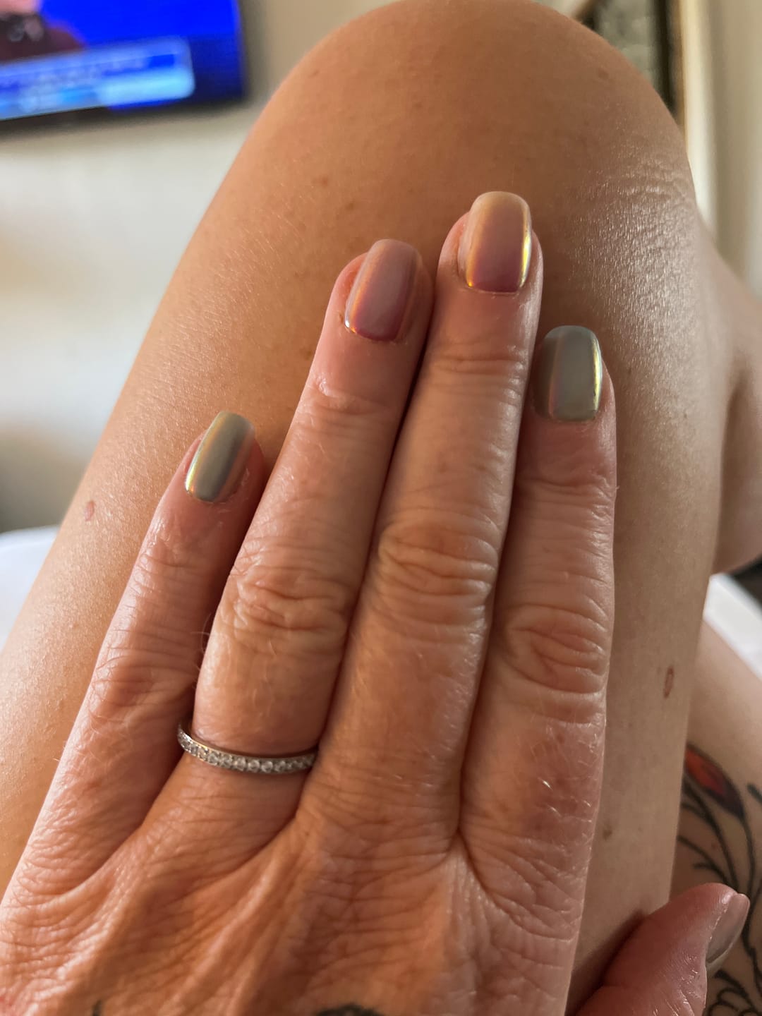 Customer photo review of White Gold 2mm Full Glitz Ring
