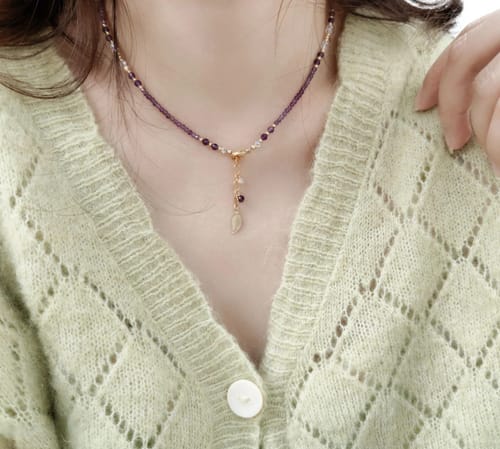 Customer photo review of Violette - Collier Or et Améthyste