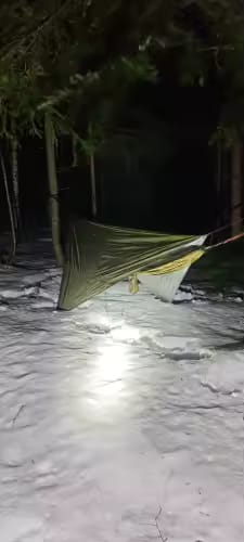 Customer photo review of Camping Hammock with Mosquito Net, Rain Fly Tarp & Carry Bag