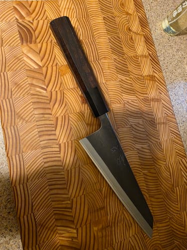 Customer photo review of Yoshikane Kurouchi W2 Honesuki 150 mm