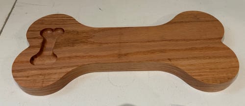 Customer photo review of 15.75x6.5" Dog Shaped Serving Board Acrylic Router Template