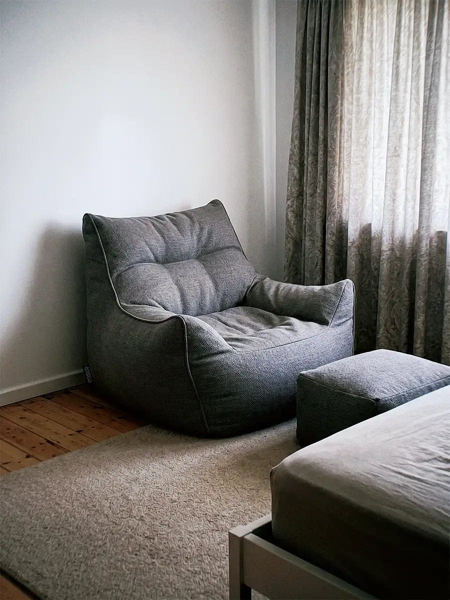 Customer photo review of MARGOT BEAN BAG FILLED - LINEN CREAM GREY