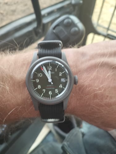 Customer photo review of LANDMASTER - 100M Waterproof Titanium Automatic Field Watch | Green