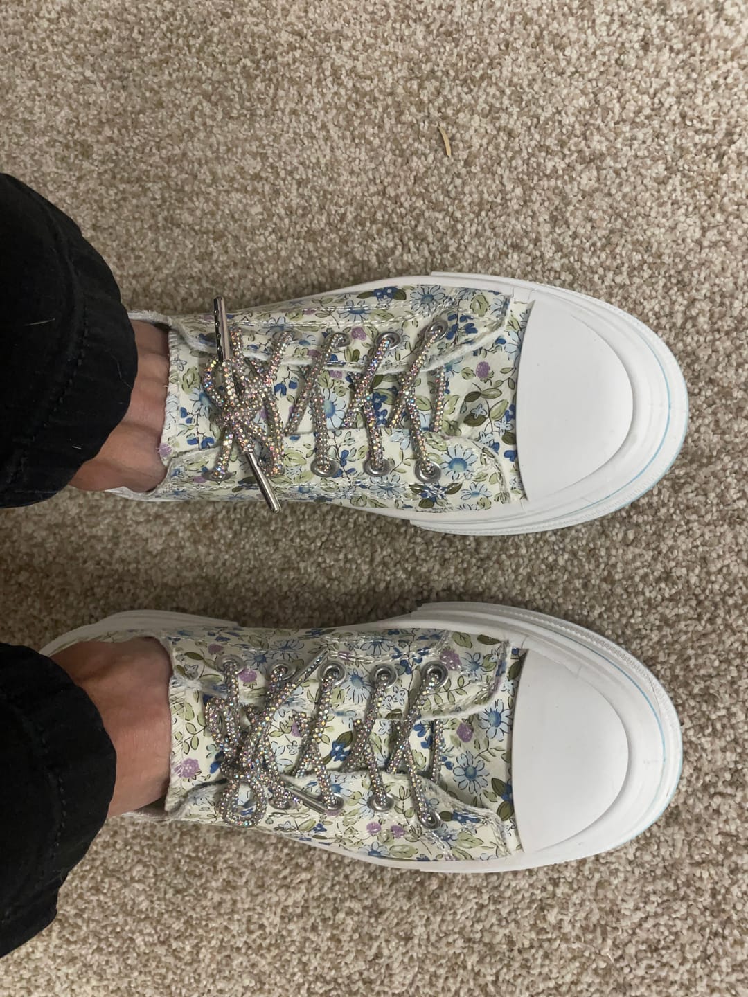 Customer photo review of Very G Light Blue Aman Floral Sneakers