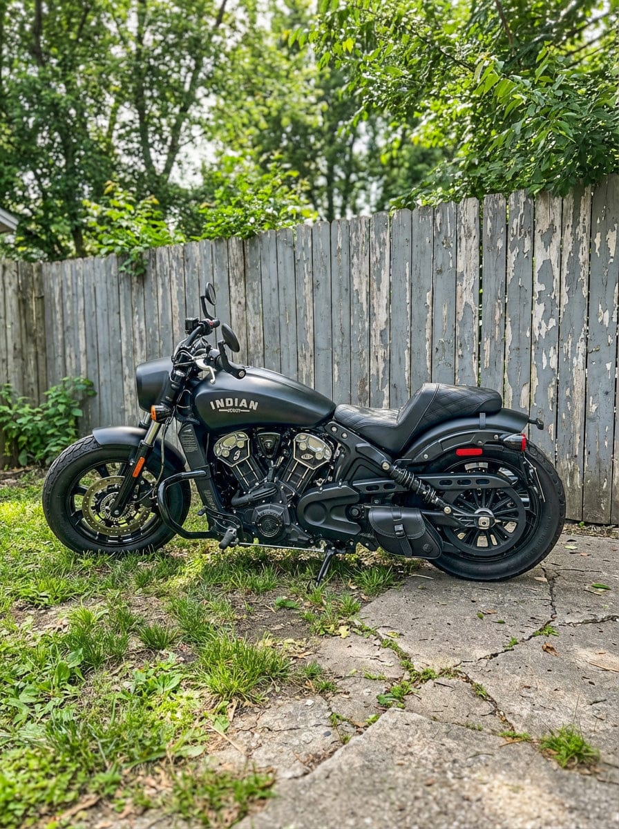Customer photo review of 2L - Bullet Indian Scout Leather Motorcycle Swingarm Bag (Left Only)