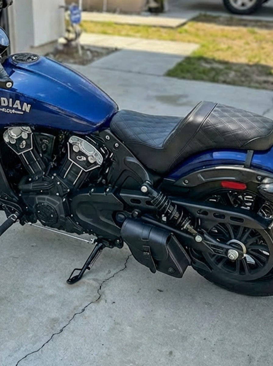 Customer photo review of 2L - Bullet Indian Scout Leather Motorcycle Swingarm Bag (Left Only)
