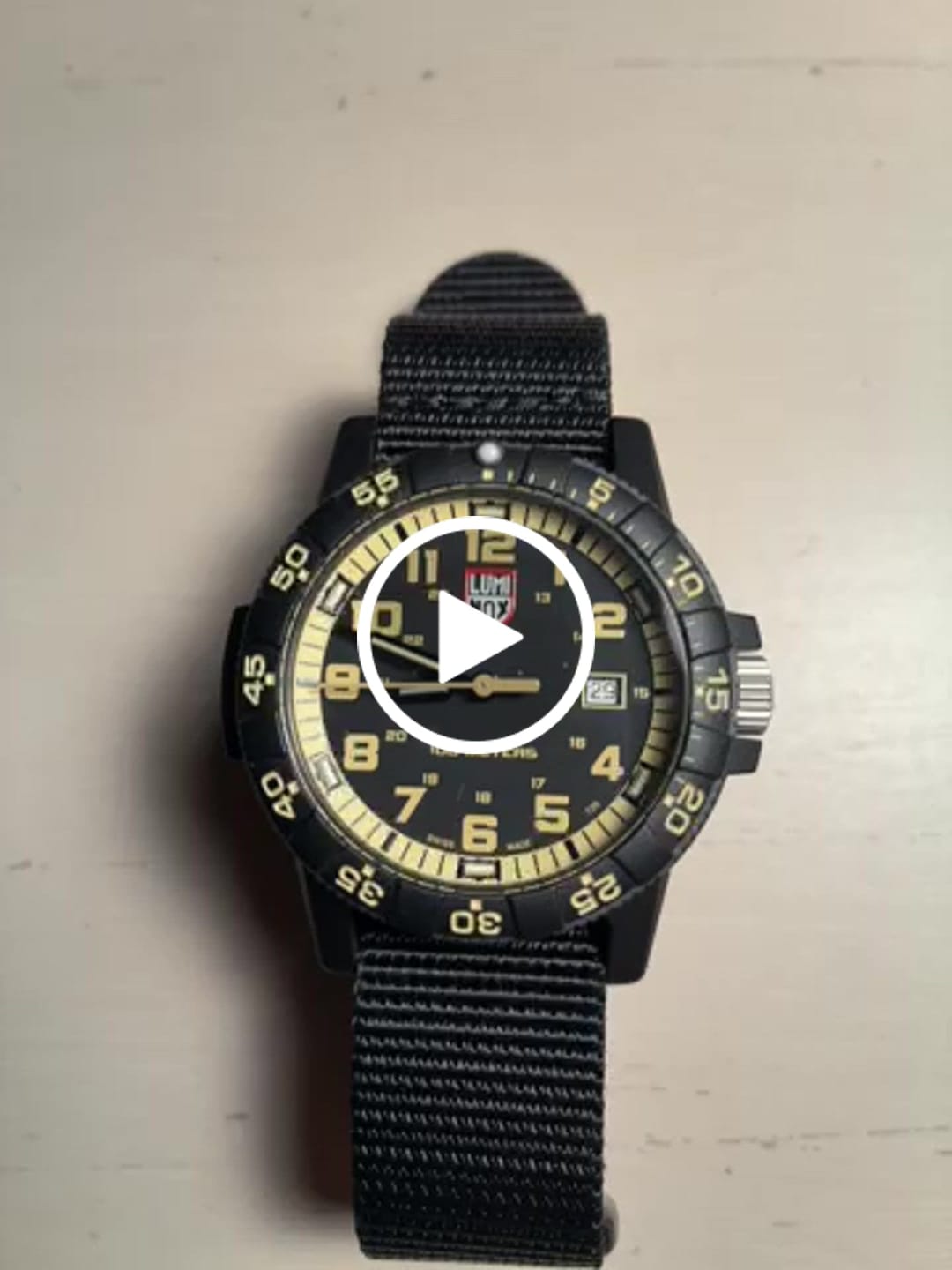 Customer video review of Luminox Men's Quartz Watch - Sea Turtle Giant 0320 Series Black Nylon Strap | 0333