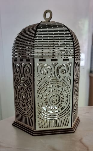 Customer photo review of Decorative night lamp lantern svg laser cut file