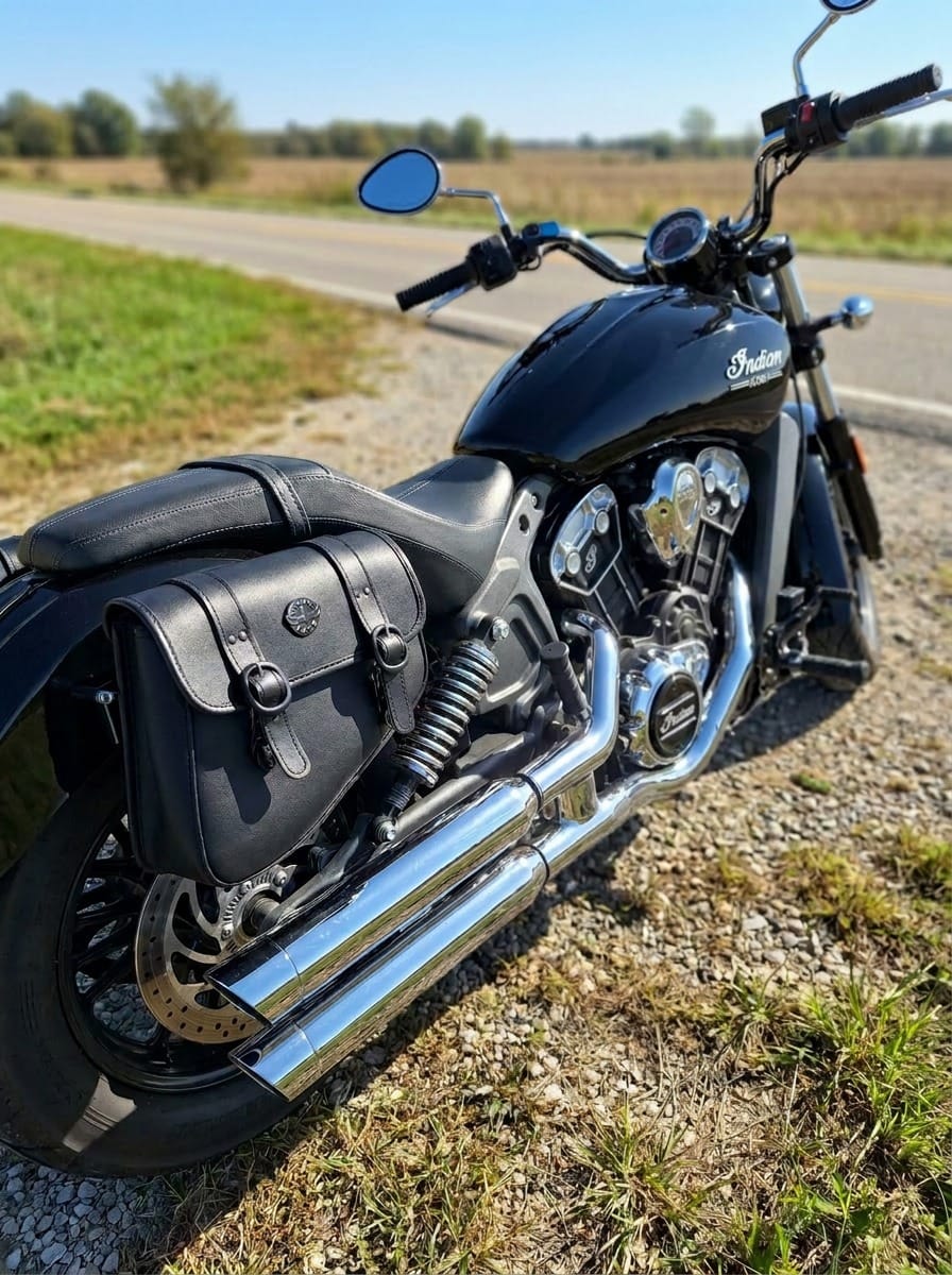 Customer photo review of 8L - Pony Indian Scout Leather Saddlebags