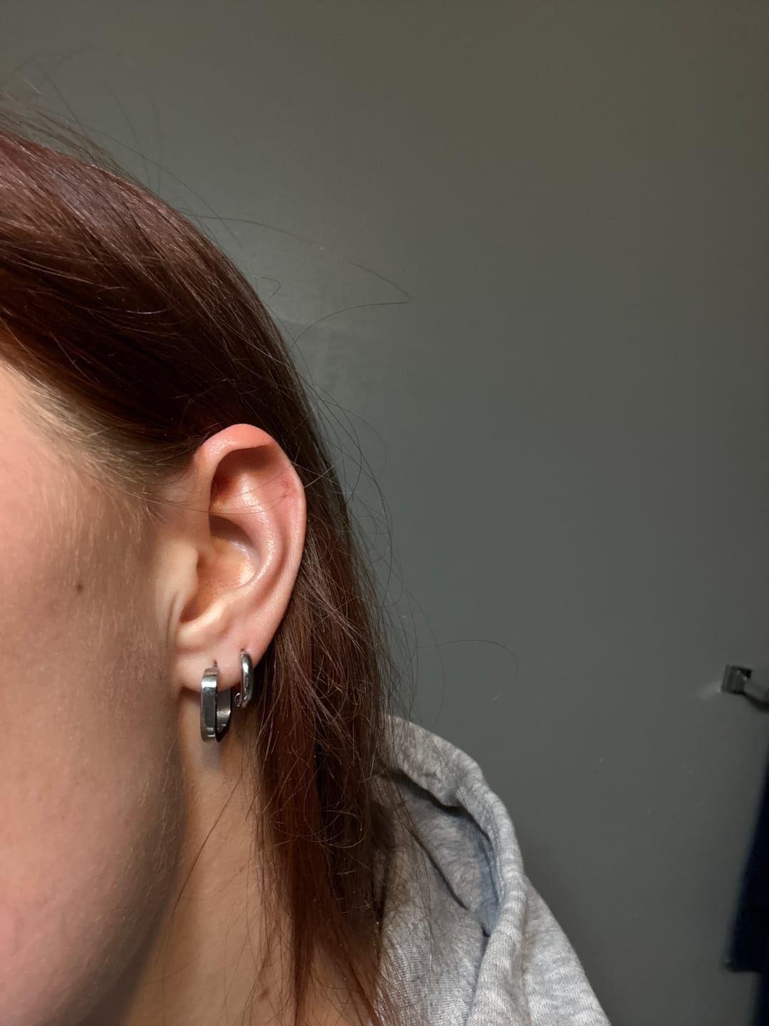 Customer photo review of Silver Trio Mini Hoop Set
