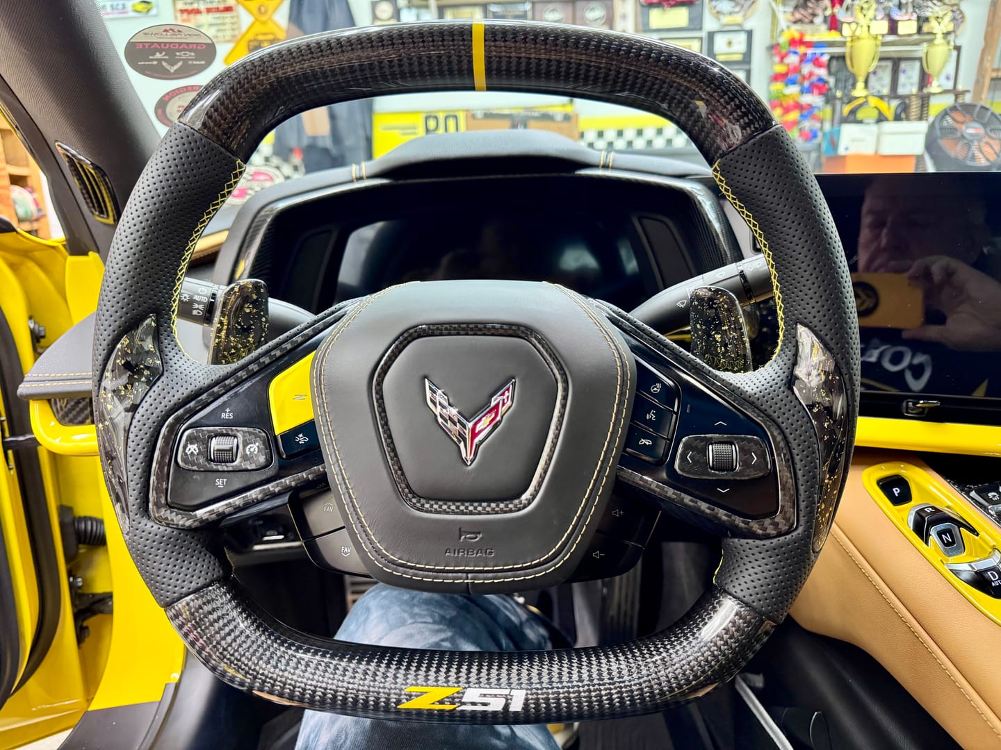 Customer photo review of [Core Only] C8 Corvette 2020+ Customizable Carbon Fiber Steering Wheel