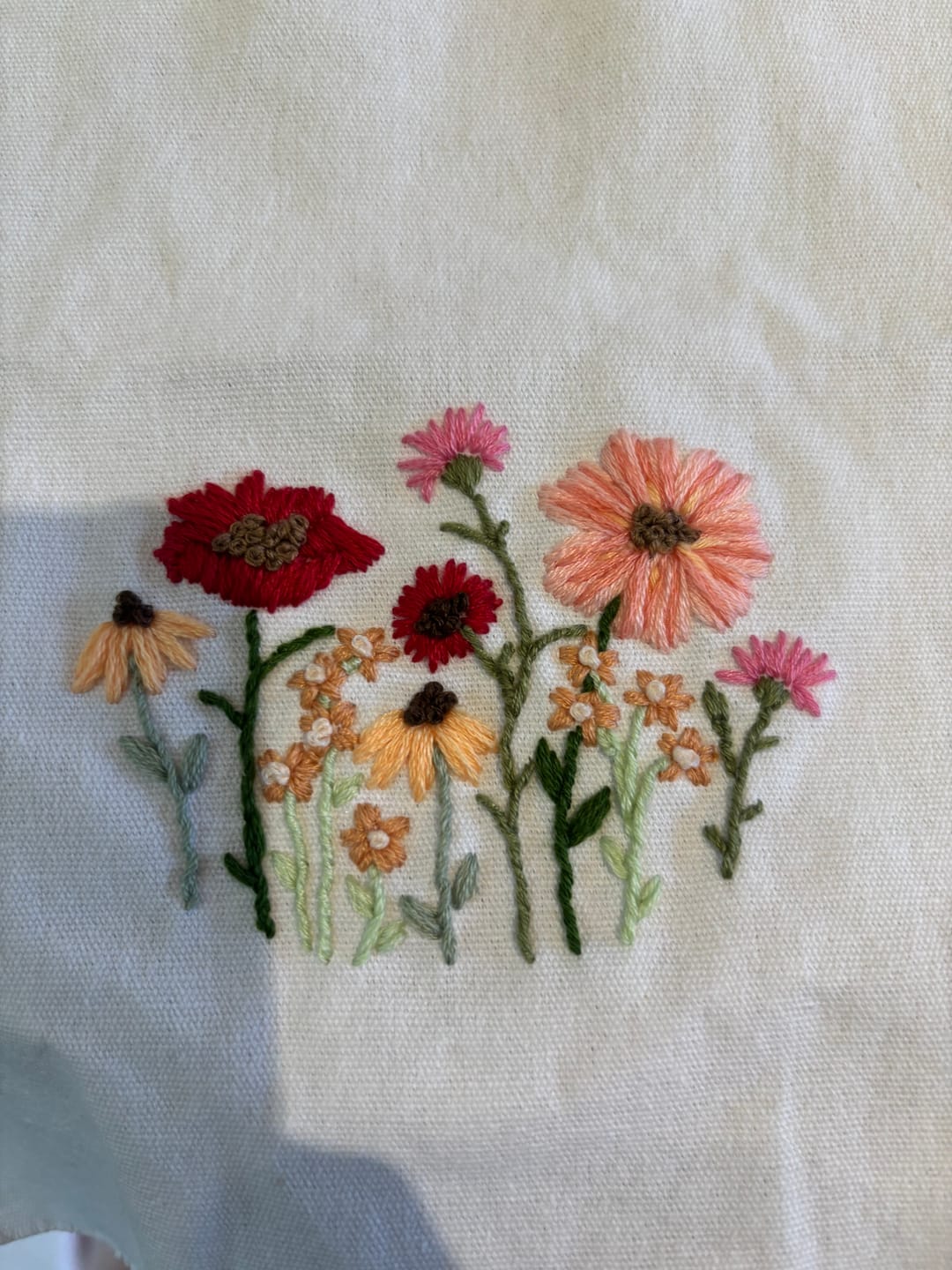Customer photo review of Purple Wildflowers Embroidery Kit
