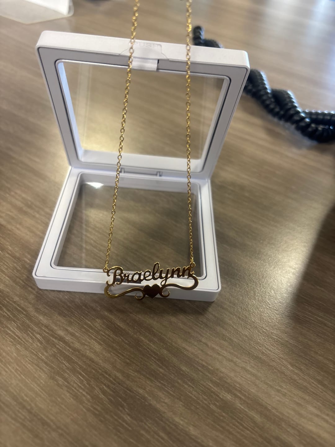 Customer photo review of Kids Love Heart Name Necklace