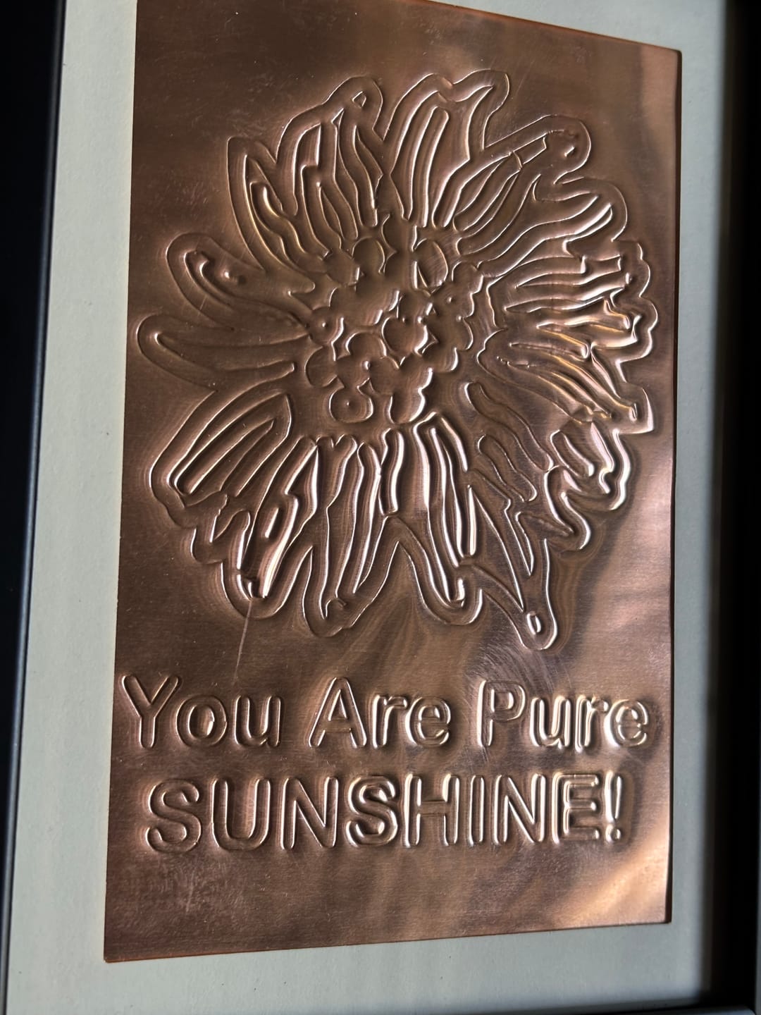 Customer photo review of Copper Crafting Foil: 0.005" Thick x 12" Wide x 30" Long (1 Roll)