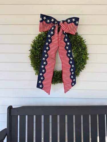 Customer photo review of Haven Americana Wreath Bow