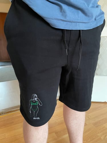 Customer photo review of Custom Embroidered Photo Men's Shorts
