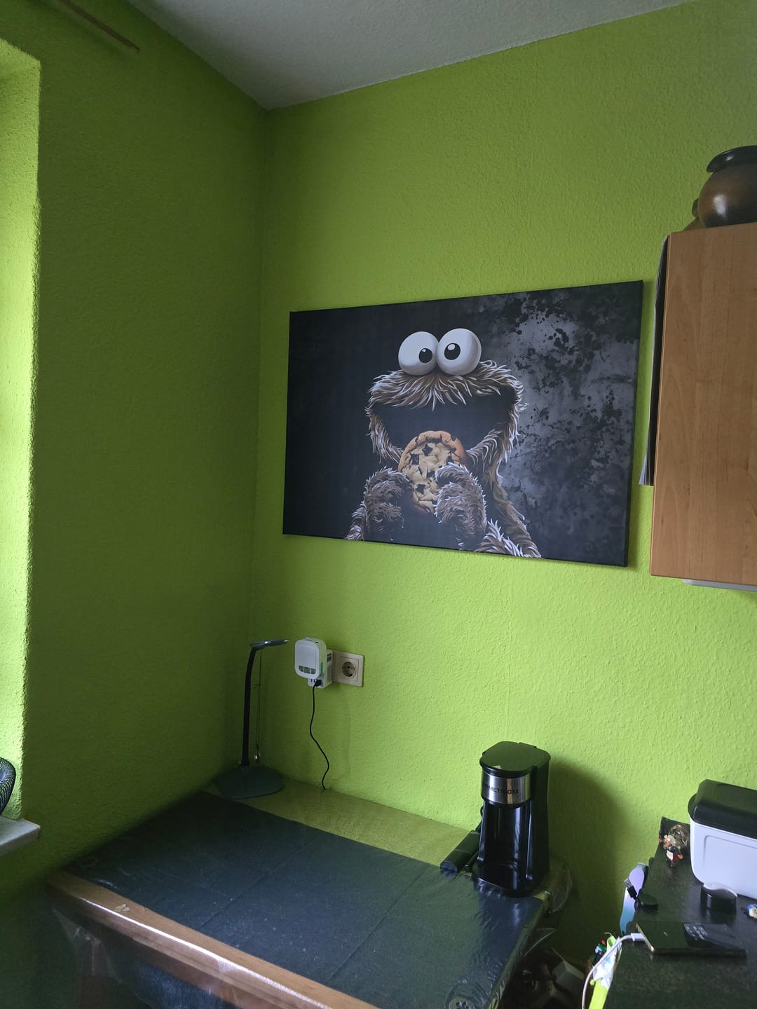 Customer photo review of Leinwandbild Braunes Keksmonster Querformat