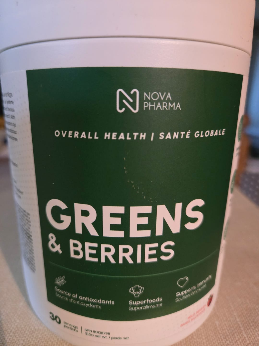Customer photo review of Nova Pharma - Greens & Berries - 315g